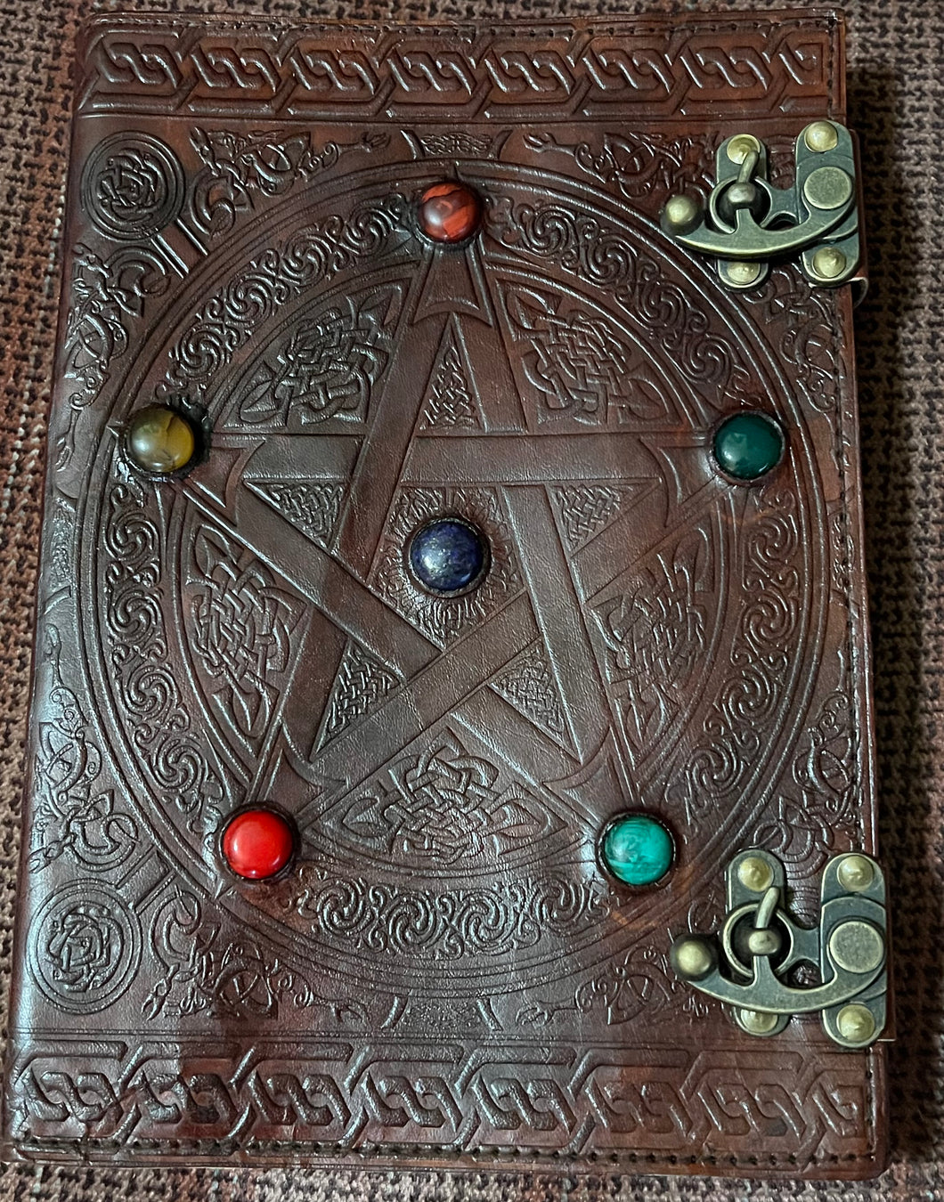 10”x7” Journal, Pentacle with Stones