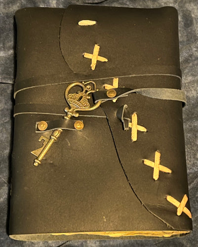 Black Leather Journal with Key