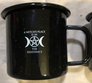 Witches Resistance Enameled Metal Coffee Cup