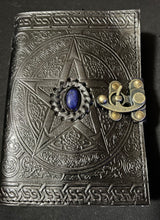 Load image into Gallery viewer, Black Pentacle with Lapis Stone Journal