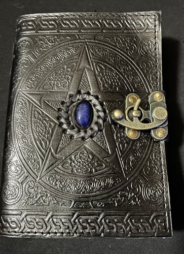 Black Pentacle with Lapis Stone Journal