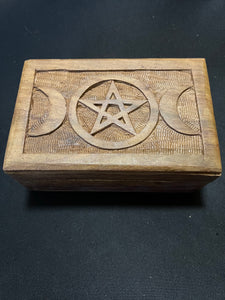 Triple Aspect with Pentacle carved box