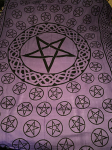 Purple and Black Pentacles Tapestry