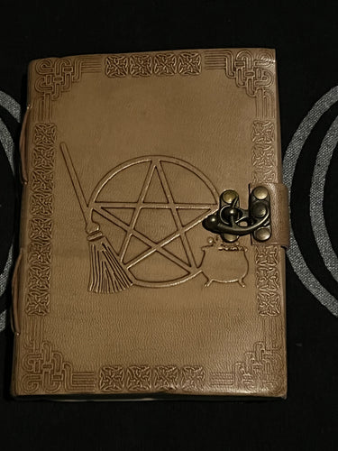 Pentacle with Broom Blank Book 5”x7”