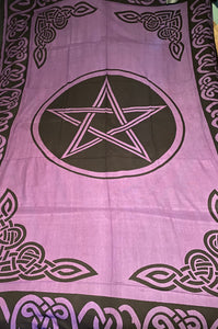 Center Pentacle Tapestry purple and black