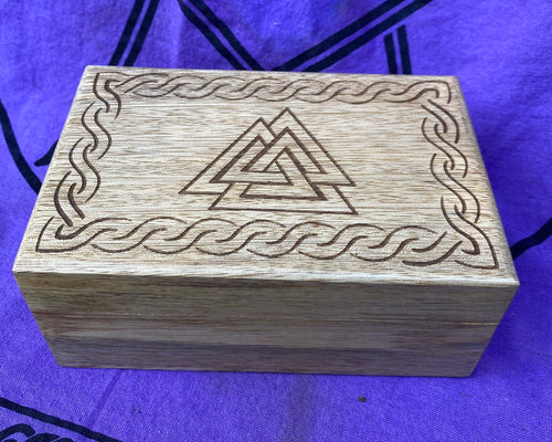 Handcrafted Wood Box with Valknut