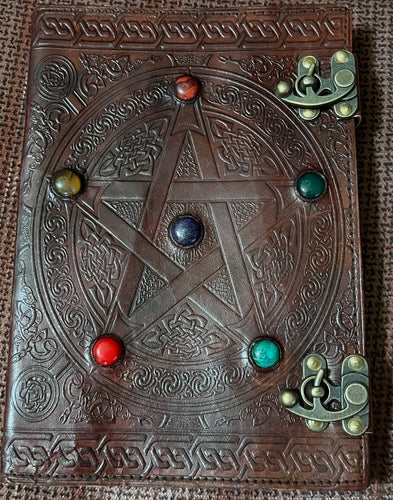10”x7” Journal, Pentacle with Stones