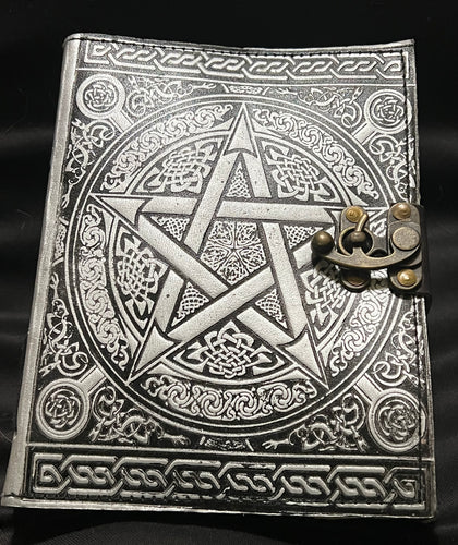 Silver Pentacle Leather Journal