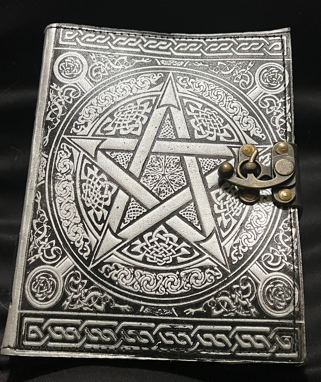 Silver Pentacle Leather Journal