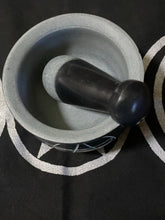 Load image into Gallery viewer, Black and white pentacle mortar and pestle
