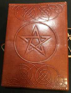 Pentacle Leather Bound Blank Book 5”x7”